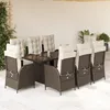 Image de Vidaxl Ensemble Ã Manger De Jardin Et Coussins 9 Pcs Marron Poly Rotin