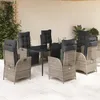 Image de Vidaxl Ensemble Ã Manger De Jardin Et Coussins 7 Pcs Gris Rotin
