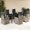 Image de Vidaxl Ensemble Ã Manger De Jardin Et Coussins 7 Pcs Gris Rotin