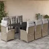 Image de Vidaxl Ensemble Ã Manger De Jardin Et Coussins 9 Pcs MÃ©lange Beige