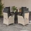 Image de Vidaxl Ensemble Ã Manger De Jardin Et Coussins 5 Pcs Gris Clair Rotin