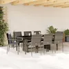 Image de Vidaxl Ensemble Ã Manger De Jardin 9 Pcs Coussins Gris RÃ©sine TressÃ©e