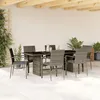 Image de Vidaxl Ensemble Ã Manger De Jardin Et Coussins 7 Pcs Gris Rotin