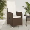 Image de Vidaxl Chaises Inclinables De Jardin Lot De 2 Et Coussins Marron Rotin