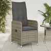 Image de Vidaxl Chaises Inclinables De Jardin Lot De 2 Et Coussins Gris Rotin