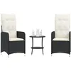 Image de Vidaxl Chaises Inclinables De Jardin Lot De 2 Et Table RÃ©sine TressÃ©e