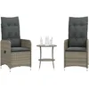Image de Vidaxl Chaises Inclinables De Jardin Lot De 2 Et Table RÃ©sine TressÃ©e