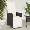 Image de Vidaxl Chaise Inclinable De Jardin Avec Coussins Noir RÃ©sine TressÃ©e