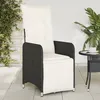 Image de Vidaxl Chaises Inclinables De Jardin Lot De 2 Et Coussins Noir Rotin