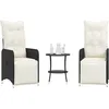 Image de Vidaxl Chaises Inclinables De Jardin Lot De 2 Et Table RÃ©sine TressÃ©e