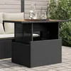 Image de Vidaxl Table De Jardin Noir 100x55x73 Cm RÃ©sine TressÃ©e Et Bois Acacia