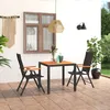 Image de Vidaxl Tables D'appoint Jardin 2pcs Noir 55x34x37 Cm Rotin Bois Massif