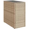 Image de Vidaxl Table D'appoint De Jardin Avec Dessus En Verre Beige Rotin