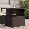 Image de Vidaxl Table De Jardin Dessus En Verre Marron 100x55x73 Cm Poly Rotin