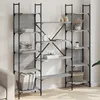 Image de vidaXL BibliothÃ¨que sonoma gris 155,5x24x166,5 cm bois d'ingÃ©nierie