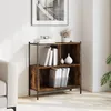 Image de Vidaxl BibliothÃ¨que ChÃªne FumÃ© 72x28x77,5 Cm Bois D'ingÃ©nierie