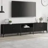 Image de vidaXL Meuble TV avec tiroir noir 200x25x44 cm bois d'ingÃ©nierie