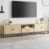 Image de vidaXL Meuble TV Ã  tiroir chÃªne sonoma 200x25x44 cm bois d'ingÃ©nierie