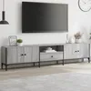 Image de vidaXL Meuble TV Ã  tiroir sonoma gris 200x25x44 cm bois d'ingÃ©nierie