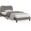 Image de vidaXL Cadre de lit avec tÃªte de lit Taupe 90x200 cm Tissu