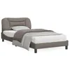 Image de vidaXL Cadre de lit avec tÃªte de lit Taupe 100x200 cm Tissu