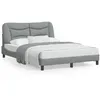 Image de vidaXL Cadre de lit avec tÃªte de lit Gris clair 140x190 cm Tissu