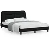 Image de vidaXL Cadre de lit avec tÃªte de lit Noir 140x190 cm Tissu