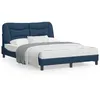 Image de vidaXL Cadre de lit avec tÃªte de lit Bleu 140x190 cm Tissu