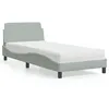 Image de vidaXL Lit avec matelas gris clair 80x200 cm velours