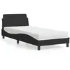 Image de vidaXL Lit avec matelas noir 80x200 cm velours