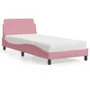 Image de vidaXL Lit avec matelas rose 80x200 cm velours