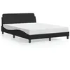 Image de vidaXL Lit avec matelas noir 140x190 cm similicuir