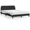 Image de vidaXL Lit avec matelas noir et blanc 140x190 cm similicuir