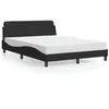 Image de vidaXL Lit avec matelas noir 140x200 cm velours