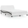 Image de vidaXL Lit avec matelas blanc et noir 140x200 cm similicuir