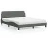 Image de vidaXL Lit avec matelas gris foncÃ© 160x200 cm tissu