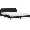 Image de vidaXL Lit avec matelas noir 180x200 cm tissu