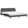 Image de vidaXL Lit avec matelas gris foncÃ© 180x200 cm velours