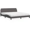 Image de vidaXL Lit avec matelas gris 180x200 cm similicuir