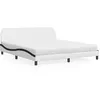 Image de vidaXL Lit avec matelas blanc et noir 180x200 cm similicuir