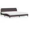 Image de vidaXL Lit avec matelas marron foncÃ© 200x200 cm tissu