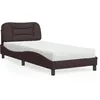 Image de vidaXL Lit avec matelas marron foncÃ© 90x190 cm tissu