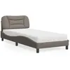 Image de vidaXL Lit avec matelas taupe 90x200 cm tissu
