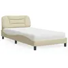 Image de vidaXL Lit avec matelas crÃ¨me 100x200 cm tissu