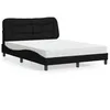 Image de vidaXL Lit avec matelas noir 120x200 cm tissu
