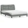 Image de vidaXL Lit avec matelas gris clair 140x190 cm tissu