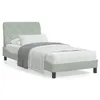 Image de vidaXL Lit avec matelas gris clair 90x190 cm velours