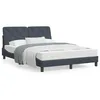 Image de vidaXL Lit avec matelas gris foncÃ© 120x200 cm velours