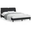 Image de vidaXL Lit avec matelas noir 120x200 cm velours