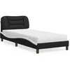 Image de vidaXL Lit avec matelas noir et blanc 80x200 cm similicuir